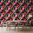 Papier peint géométrique motif abstrait Rythme multicolore