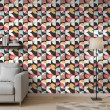 Carta da parati geometrica design astratto Polso multicolore