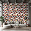 Geometric wallpaper abstract design Pulse multicolor