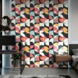 Papier peint géométrique motif abstrait Pouls multicolore