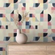 Geometric wallpaper abstract design Wave multicolor