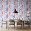 Papel pintado geométrico diseño tridimensional Aura lila