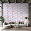 Geometric wallpaper 3D design lavender and dusty pink tones