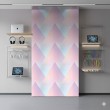 Papel pintado geométrico diseño de triángulos tridimensional tonos azul pastel
