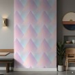 Geometrische Tapete 3D-Dreiecksdesign Pastellblau-Töne