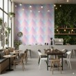 Geometric wallpaper 3D triangle design pastel blue tones