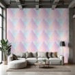 Geometric wallpaper 3D triangle design pastel blue tones