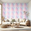 Geometric wallpaper 3D triangle design pastel blue tones
