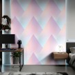 Geometric wallpaper 3D triangle design pastel blue tones
