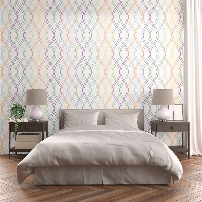 Geometric Wallpaper Lines of Colors