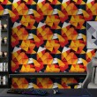 Carta da parati geometrica design tridimensionale con triangoli tonalità rosso e arancione