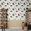 Geometric wallpaper minimalist abstract design grey and black tones