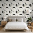 Papel pintado geométrico diseño abstracto minimalista tonos gris y negro