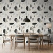 Papel pintado geométrico diseño abstracto minimalista tonos gris y negro