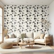 Geometric wallpaper modern minimalist design grey and black tones