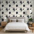 Geometric wallpaper circles modern minimalist design grey and black tones
