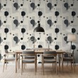 Carta da parati geometrica cerchi design moderno minimalista tonalità grigio e nero