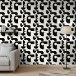 Papier peint géométrique motif moderne industriel tons noir et beige