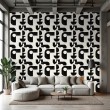 Geometric wallpaper modern industrial design black and beige tones