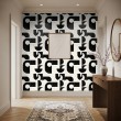 Geometric wallpaper modern industrial design black and beige tones