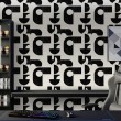 Carta da parati geometrica design moderno industriale tonalità nero e beige