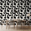 Geometric wallpaper modern industrial design black and beige tones
