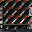 Geometric wallpaper diagonal stripes modern design dark green, red and black tones