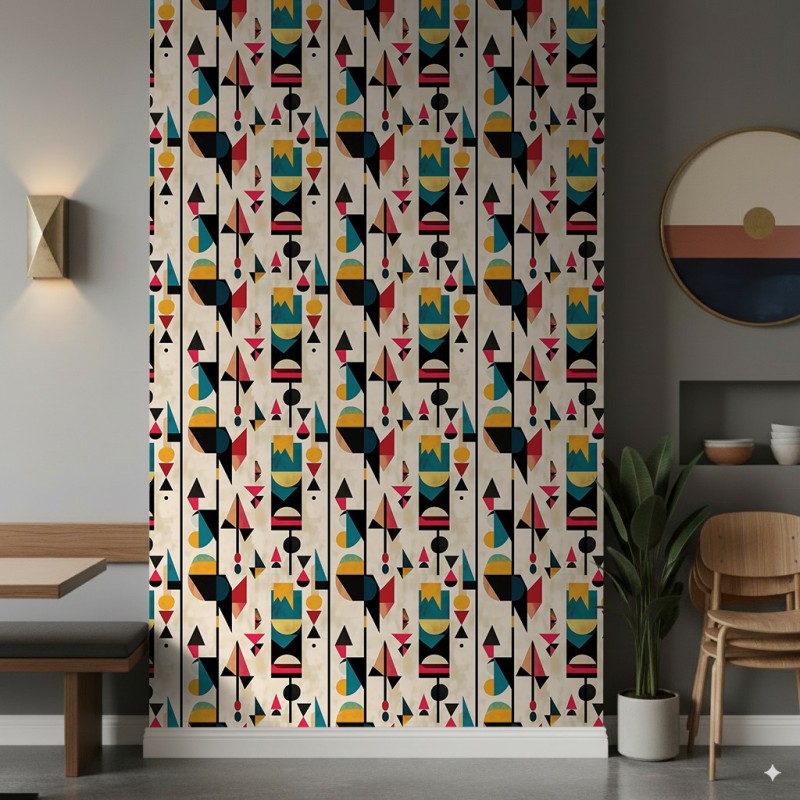 Geometric wallpaper modern design Forma multicolor