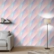 Papel pintado geométrico diseño de líneas tridimensional tonos azul pastel