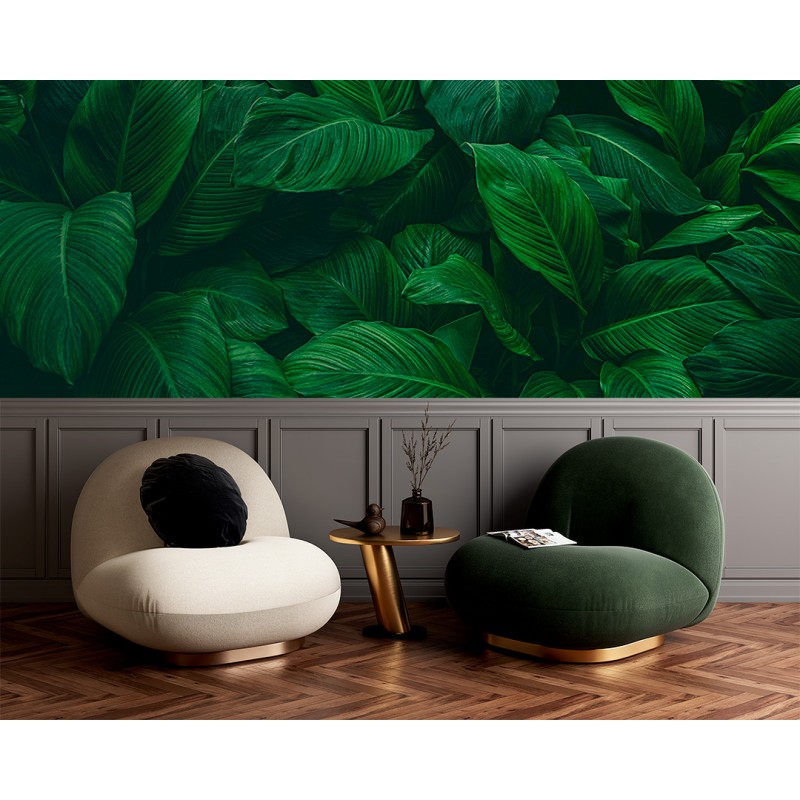Fotomurale Foglie Verdi con Rilievo Botanico