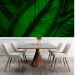 Fresque Murale Feuilles de Fantaisie Botanique en Vert Vif