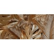 Fotomurale Foglie Tropicali in Oro Metallico