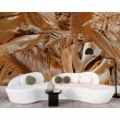 Fotomurale Foglie Tropicali in Oro Metallico