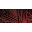 Fresque Murale Feuilles Exotiques en Rouge Profond