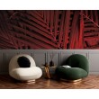 Fresque Murale Feuilles Exotiques en Rouge Profond