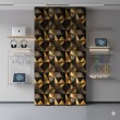 Geometric wallpaper triangles modern design metallic effect yellow and black tones