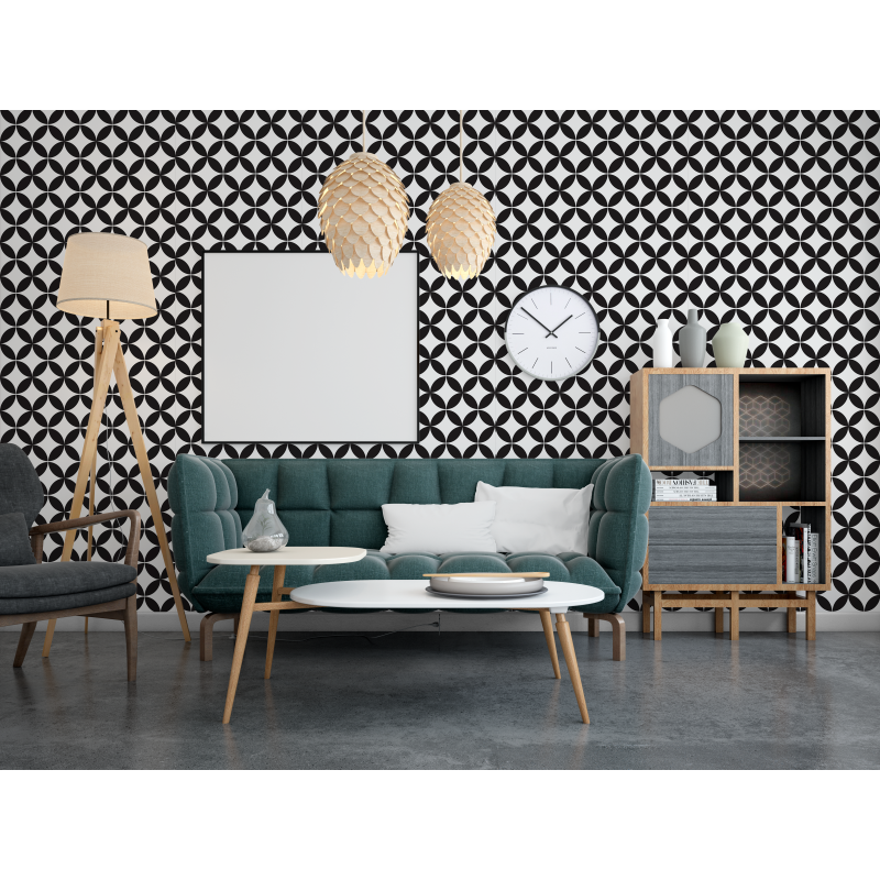 Geometric Rhombus Wallpaper on black background