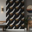 Geometrische Tapete Dreiecke modernes Design mit Metallic-Effekt in Gold, Grau und Schwarz