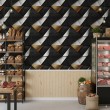 Geometric wallpaper triangles modern design metallic effect gold, gray and black tones