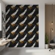 Geometrische Tapete Dreiecke modernes Design mit Metallic-Effekt in Gold, Grau und Schwarz