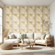 Geometrische Tapete vertikale Linien modernes Design mit Metallic-Effekt in Gold und Beige