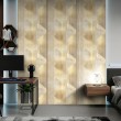 Geometrische Tapete vertikale Linien modernes Design mit Metallic-Effekt in Gold und Beige