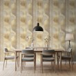 Geometrische Tapete vertikale Linien modernes Design mit Metallic-Effekt in Gold und Beige