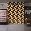 Geometric wallpaper circles modern design brown and orange tones