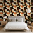 Geometric wallpaper circles modern design brown and orange tones