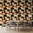 Geometrische Tapete Kreise modernes Design in Braun- und Orangetönen