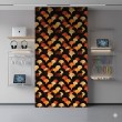 Papel pintado geométrico semicircunferencias diseño moderno tonos naranja, beige y negro