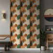 Geometrische Tapete Kreise und Linien modernes Design in Grün-, Orange- und Beigetönen