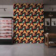 Geometric wallpaper semicircles modern design red, green, yellow and black tones