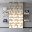 Geometric wallpaper semicircles modern design beige and white tones